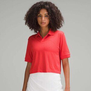 NWT Lululemon Swiftly Tech Relaxed-Fit Polo Shirt in Hot Heat Red Glow, Size 4